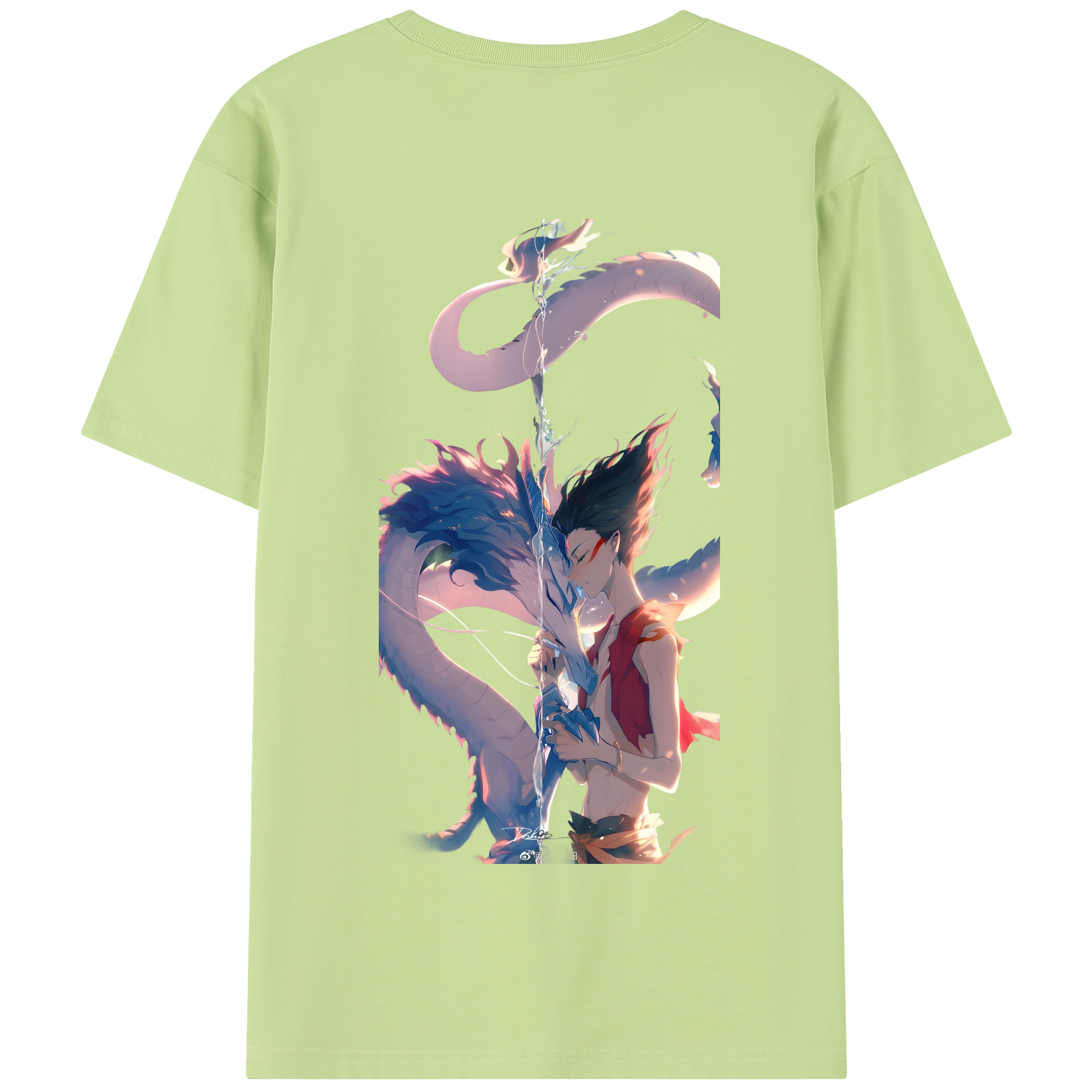 （画像用） Ne Zha 2 ナタ 魔童の大暴れ 綿100％半袖Tシャツ（背面プリント）